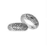 Sterling Silver beautiful fancy design ring handcrafted in Bali, Indonesia with pebble textured dome pattern
